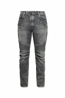 Balmain SZARY Jeansy z kieszeniami