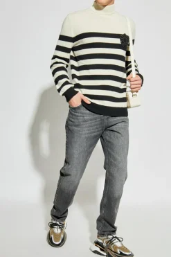 Balmain SZARY Jeansy z logo
