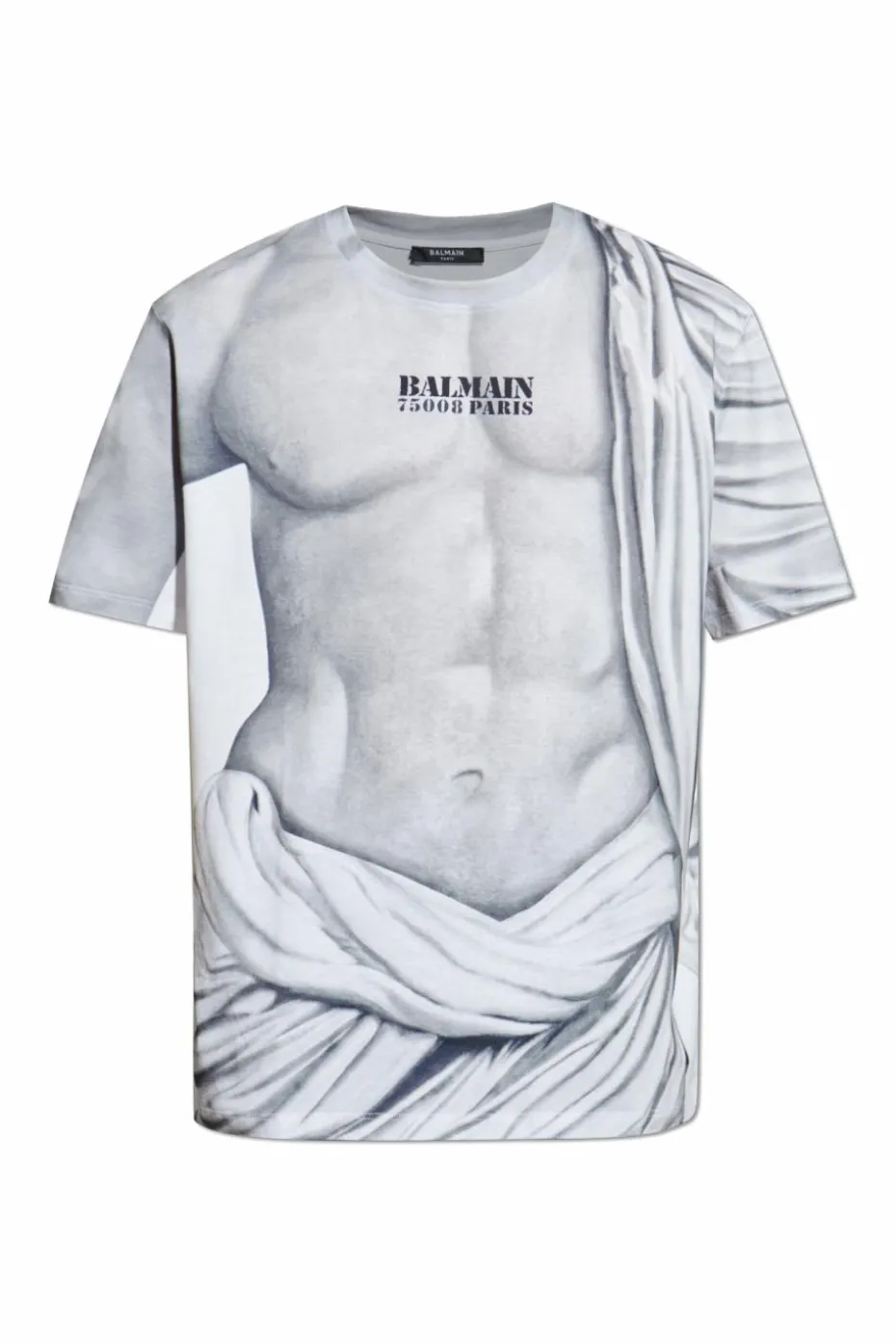 Balmain SZARY T-shirt z nadrukiem