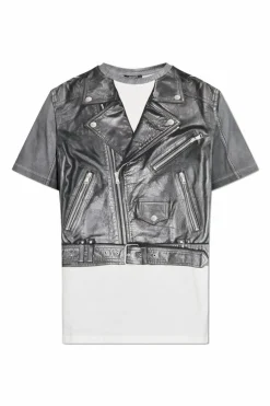 Balmain SZARY T-shirt z nadrukiem