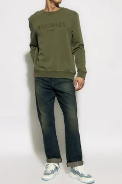 Balmain ZIELONY Bluza z logo