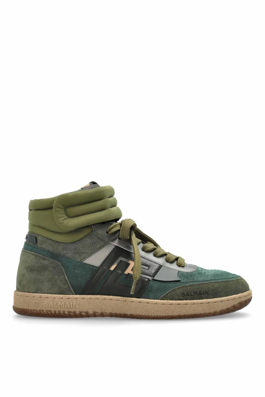 Balmain ZIELONY Buty sportowe `Swan` za kostkę