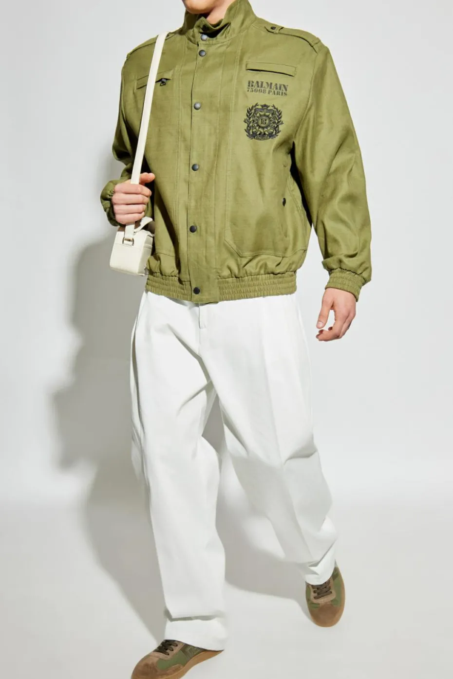 Balmain ZIELONY Kurtka z logo