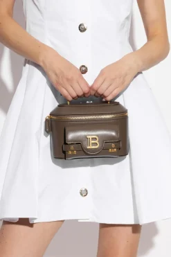 Balmain ZIELONY Skórzana torba do ręki