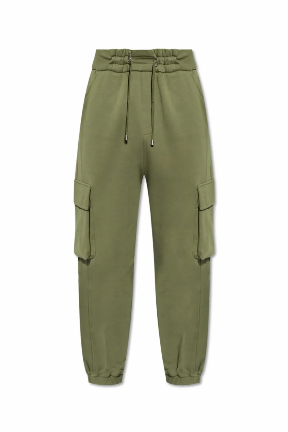 Balmain ZIELONY Spodnie dresowe z logo