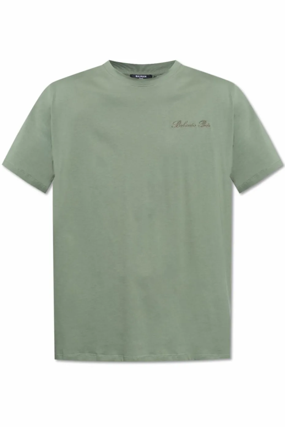 Balmain ZIELONY T-shirt z wyszytym logo