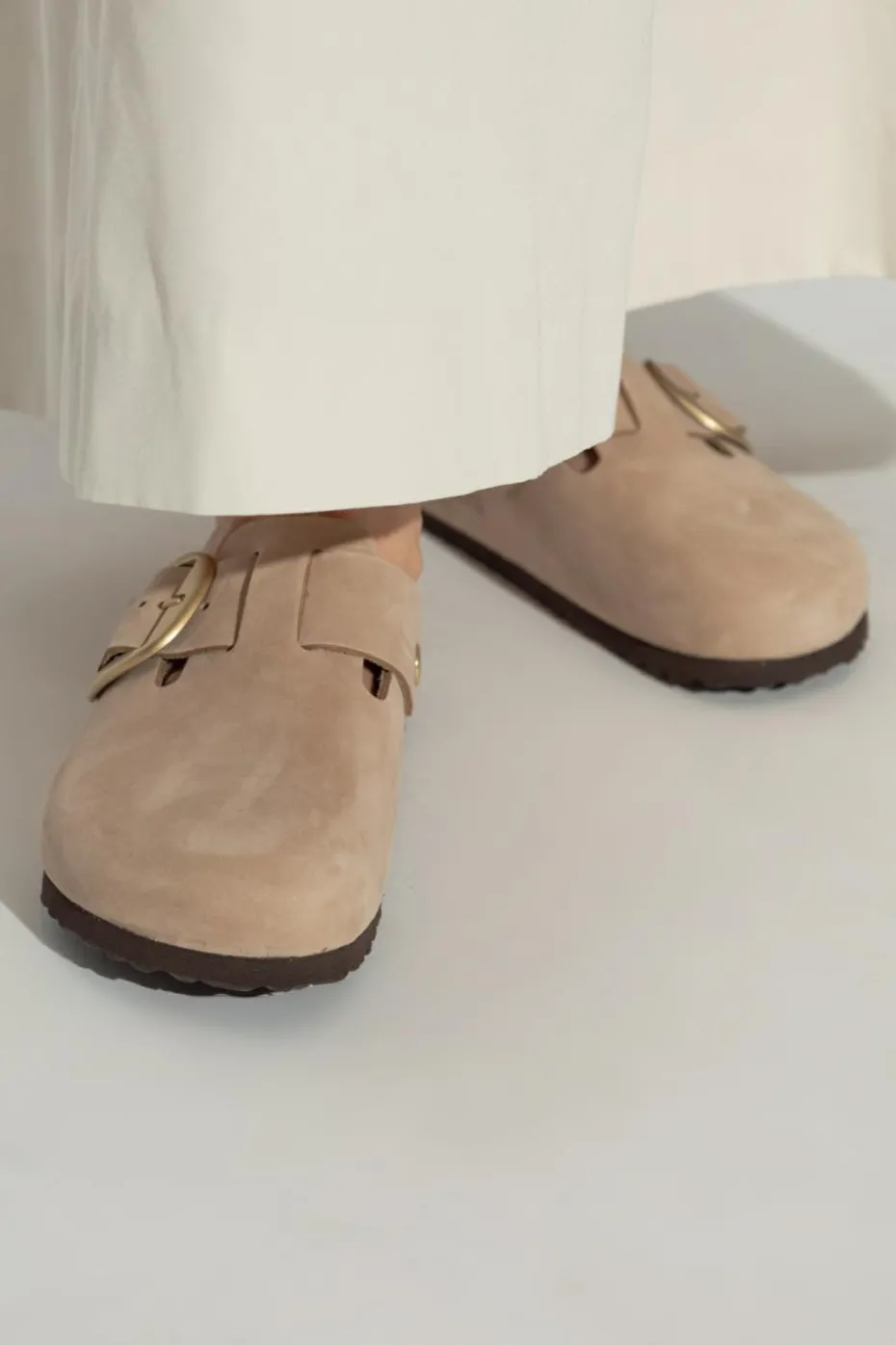 Birkenstock beżowy Klapki `Boston Big Buckle`