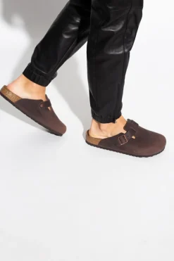 Birkenstock BRĄZOWY Klapki ‘Boston Big Buckle’