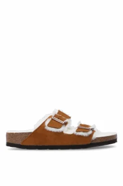 Birkenstock BRĄZOWY Klapki ‘Arizona Fur’
