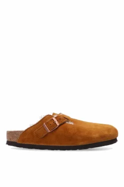 Birkenstock BRĄZOWY Zamszowe klapki ‘Boston VL’