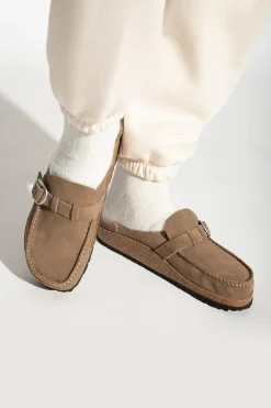 Birkenstock BRĄZOWY Zamszowe klapki ‘Buckley’