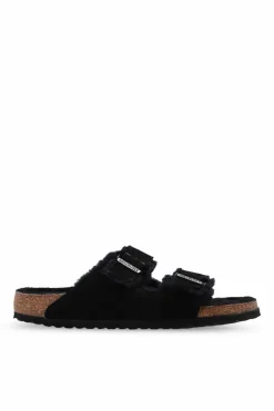Birkenstock CZARNY Klapki ‘Arizona Shearling’