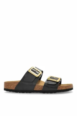 Birkenstock CZARNY Klapki `Sydney Cushion Buckle`