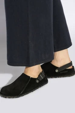 Birkenstock CZARNY Klapki `Lutry Premium Suede`