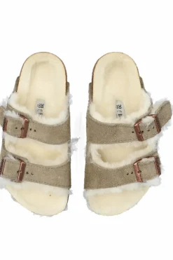 Birkenstock Kids SZARY Klapki `Arizona Shearling`