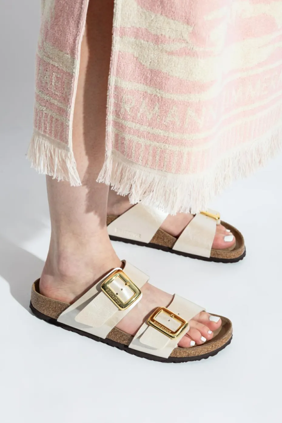 Birkenstock kremowy Klapki `Sydney Cushion Buckle`