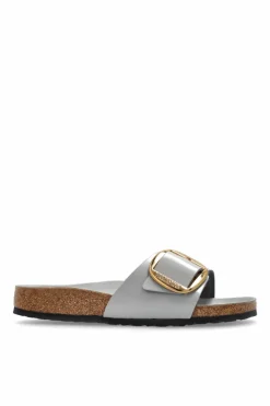 Birkenstock SZARY Klapki `Madrid Big Buckle`