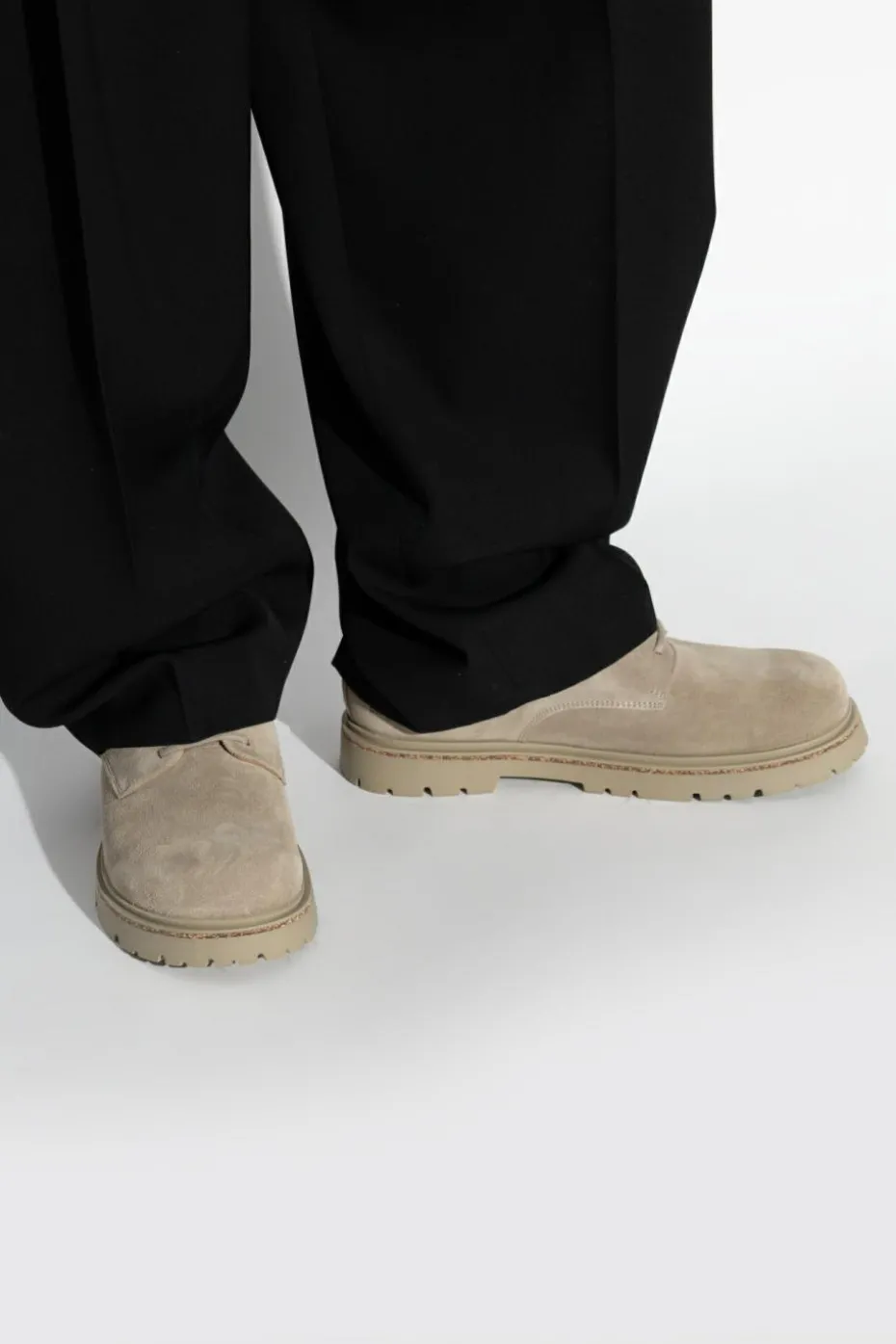 Birkenstock SZARY Zamszowe buty `Gighwood Lace Low`