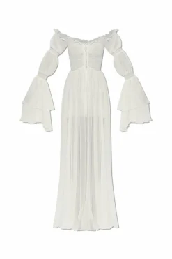Blumarine BIAŁY Jedwabna sukienka