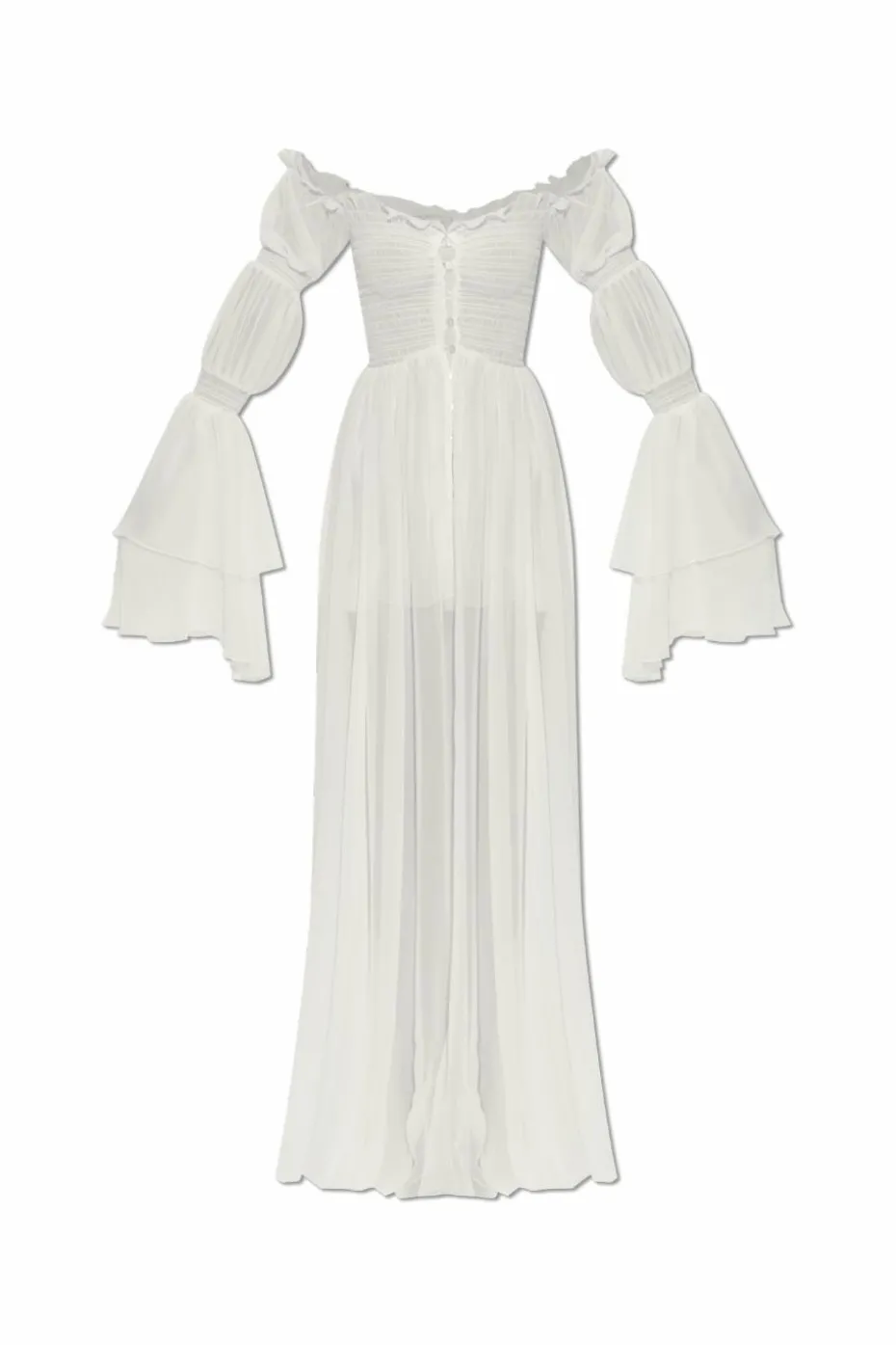Blumarine BIAŁY Jedwabna sukienka