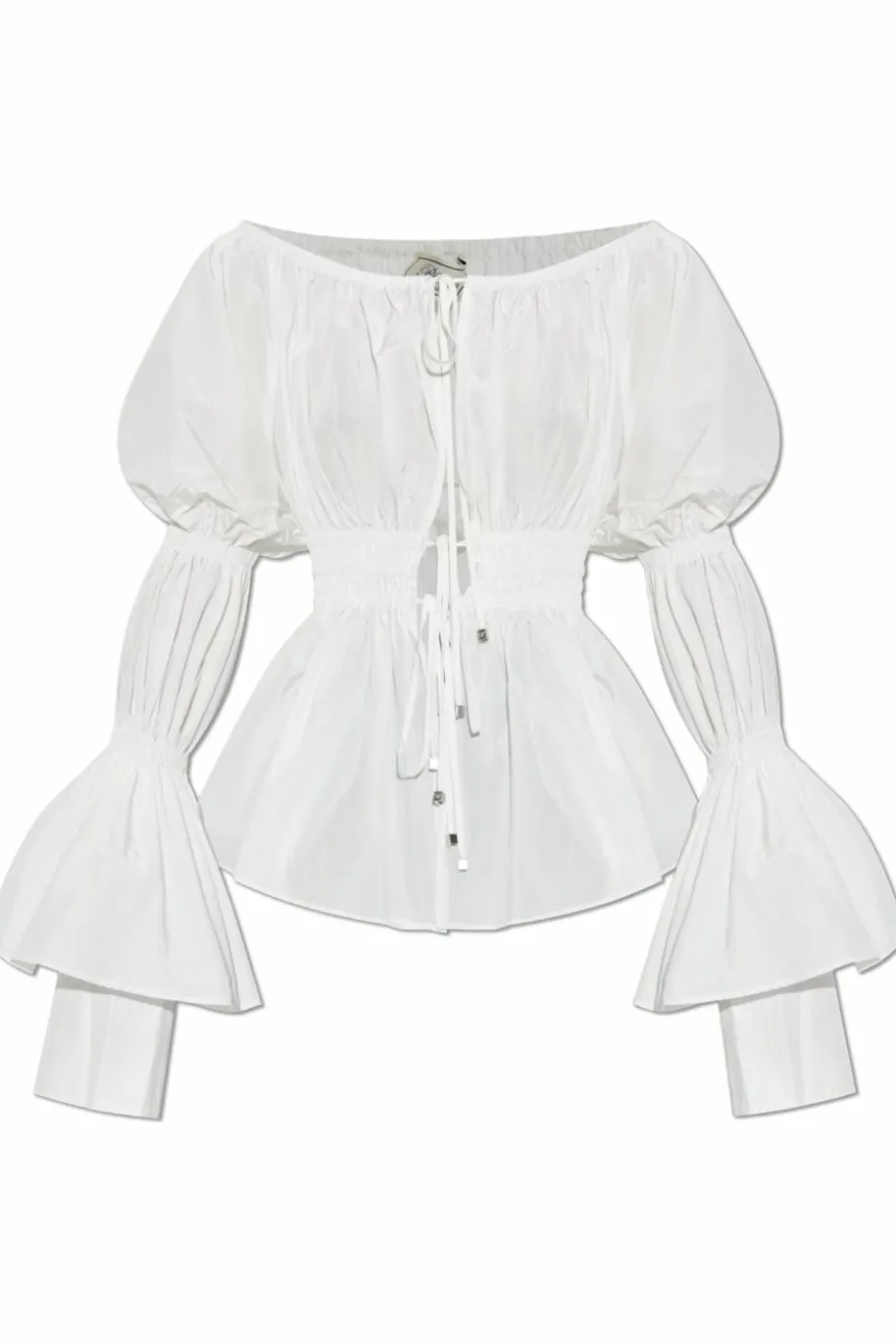Blumarine BIAŁY Top z marszczeniami