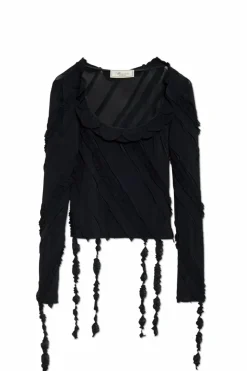 Blumarine CZARNY Top z długim rękawem