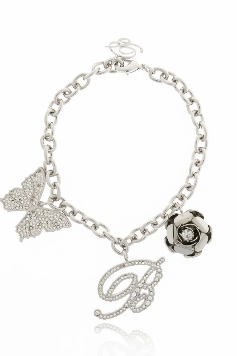 Blumarine SREBRNY Bransoleta z zawieszkami