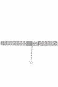 Blumarine SREBRNY Choker z aplikacją