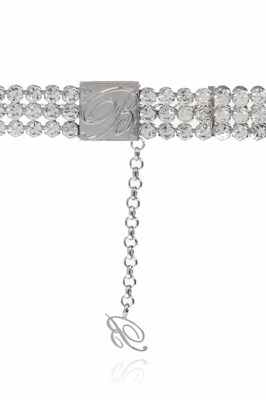 Blumarine SREBRNY Choker z aplikacją