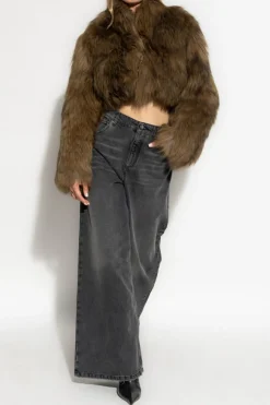 Blumarine SZARY Jeansy z szerokimi nogawkami