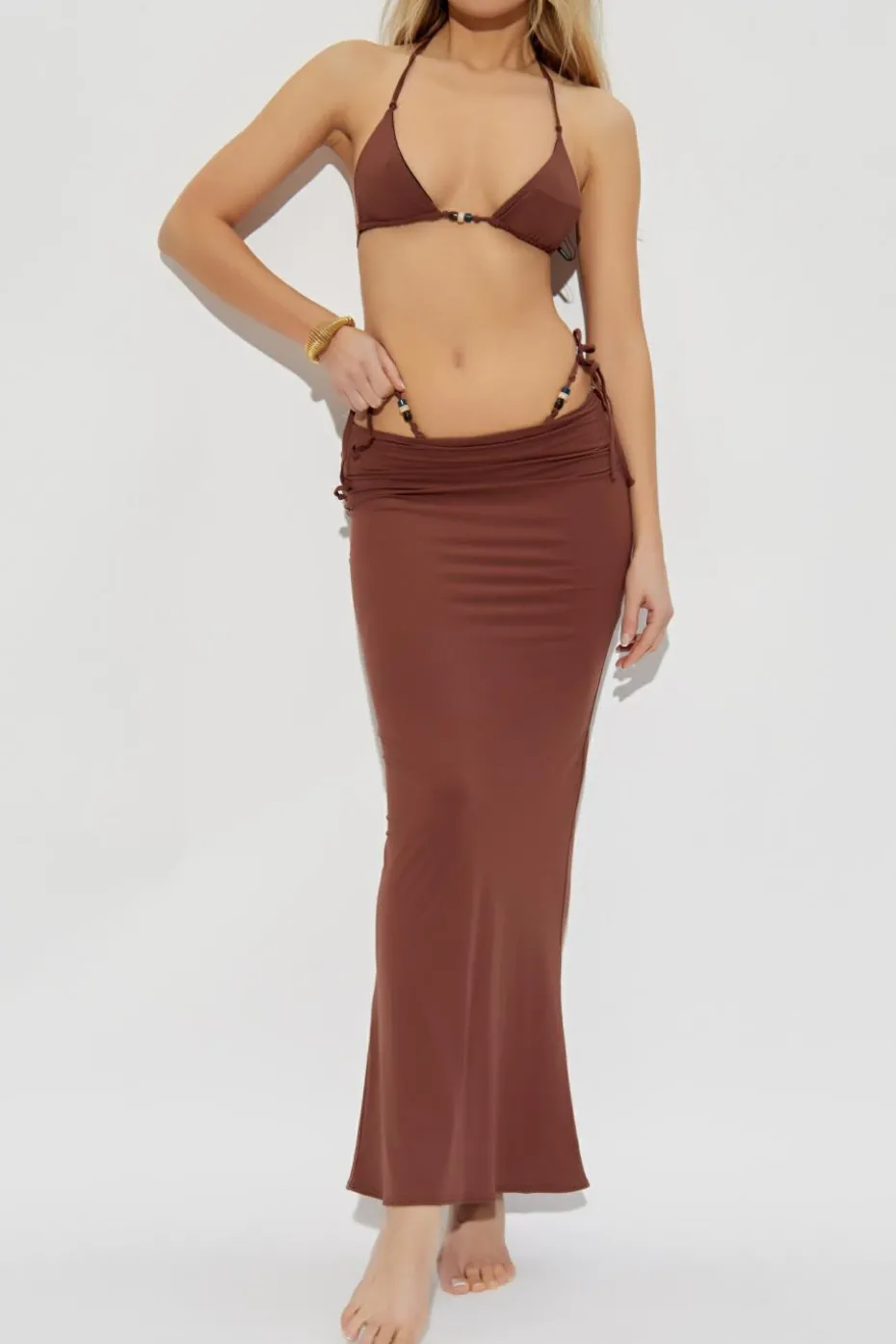 Bond-Eye BRĄZOWY Spódnica `Freya Maxi`
