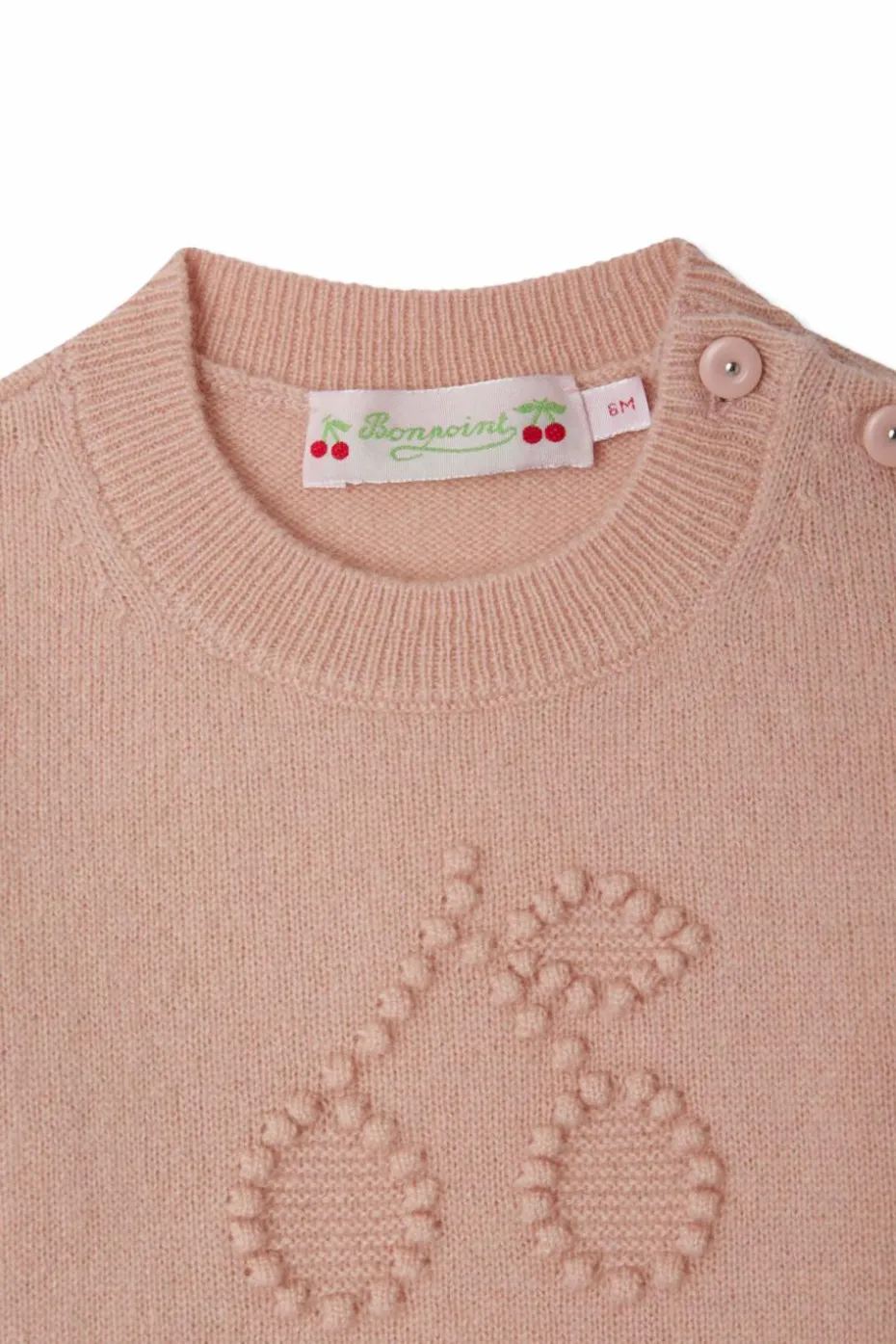 Bonpoint RÓŻOWY Kaszmirowy sweter