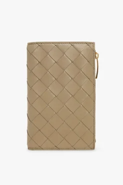 Bottega Veneta beżowy Skórzany portfel