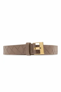 Bottega Veneta beżowy Skórzany pasek