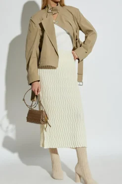 Bottega Veneta BIAŁY Prążkowany top
