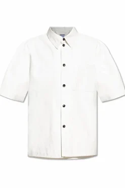 Bottega Veneta BIAŁY Skórzana koszula