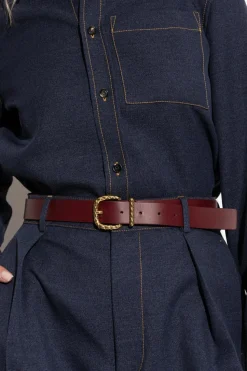 Bottega Veneta BORDO Skórzany pasek