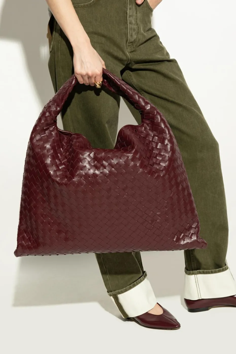 Bottega Veneta BORDO Torba na ramię `Hop Large`