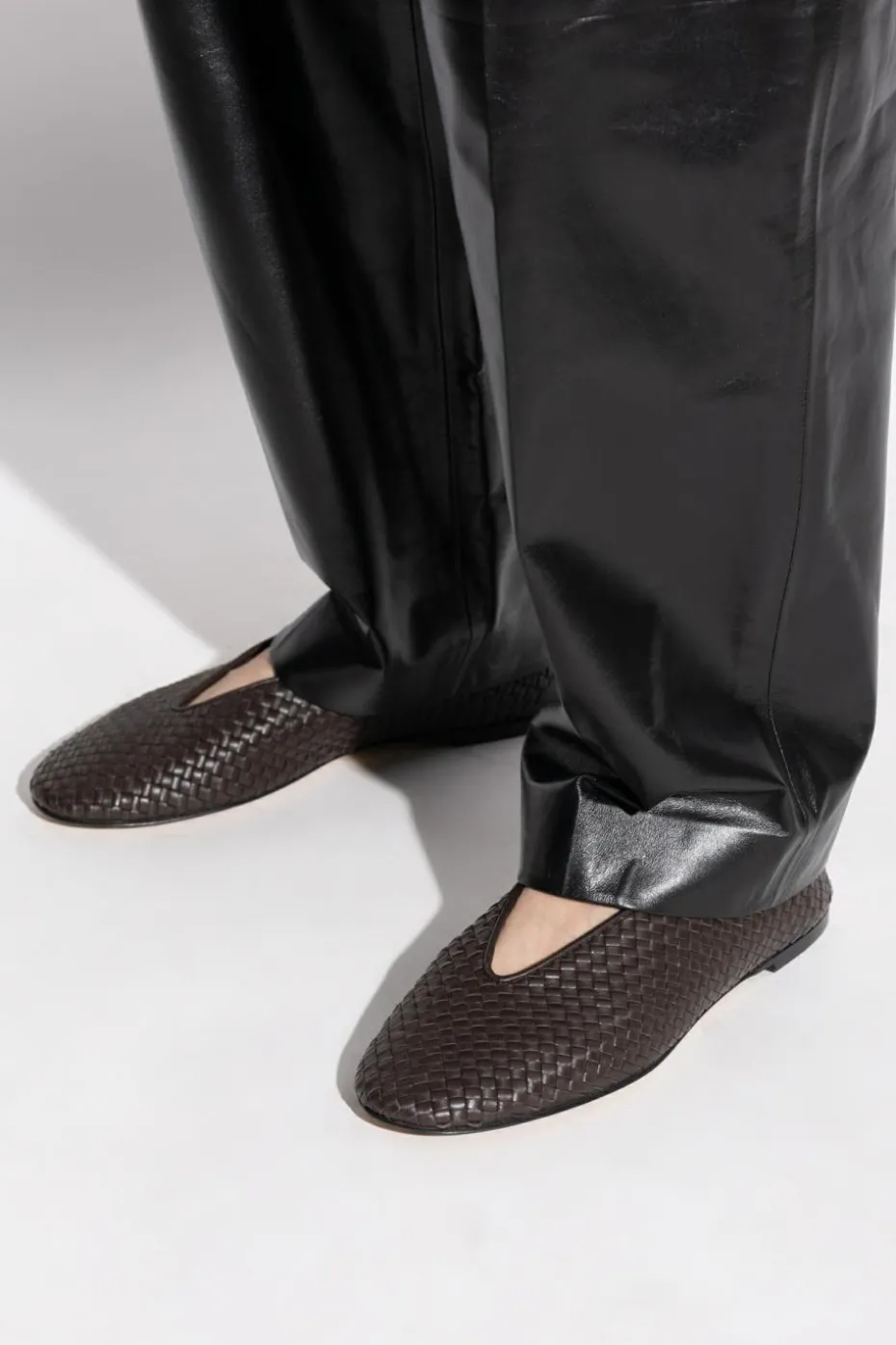 Bottega Veneta BRĄZOWY Baleriny `Rosa`