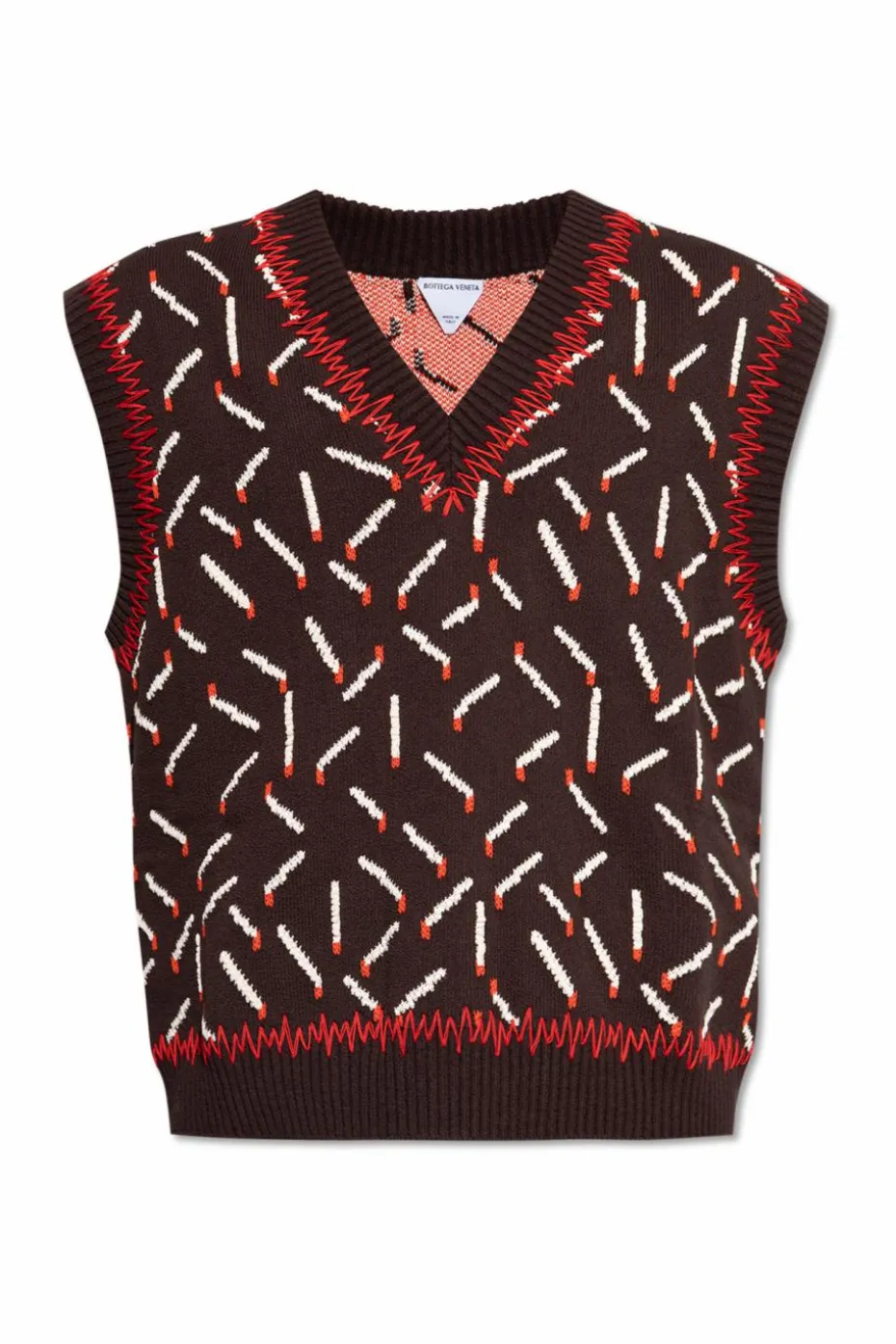 Bottega Veneta BRĄZOWY Kamizelka dzianinowa