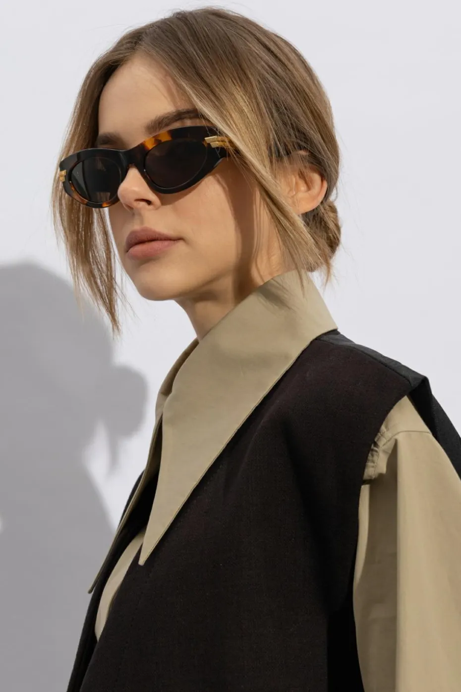 Bottega Veneta BRĄZOWY Okulary przeciwsłoneczne