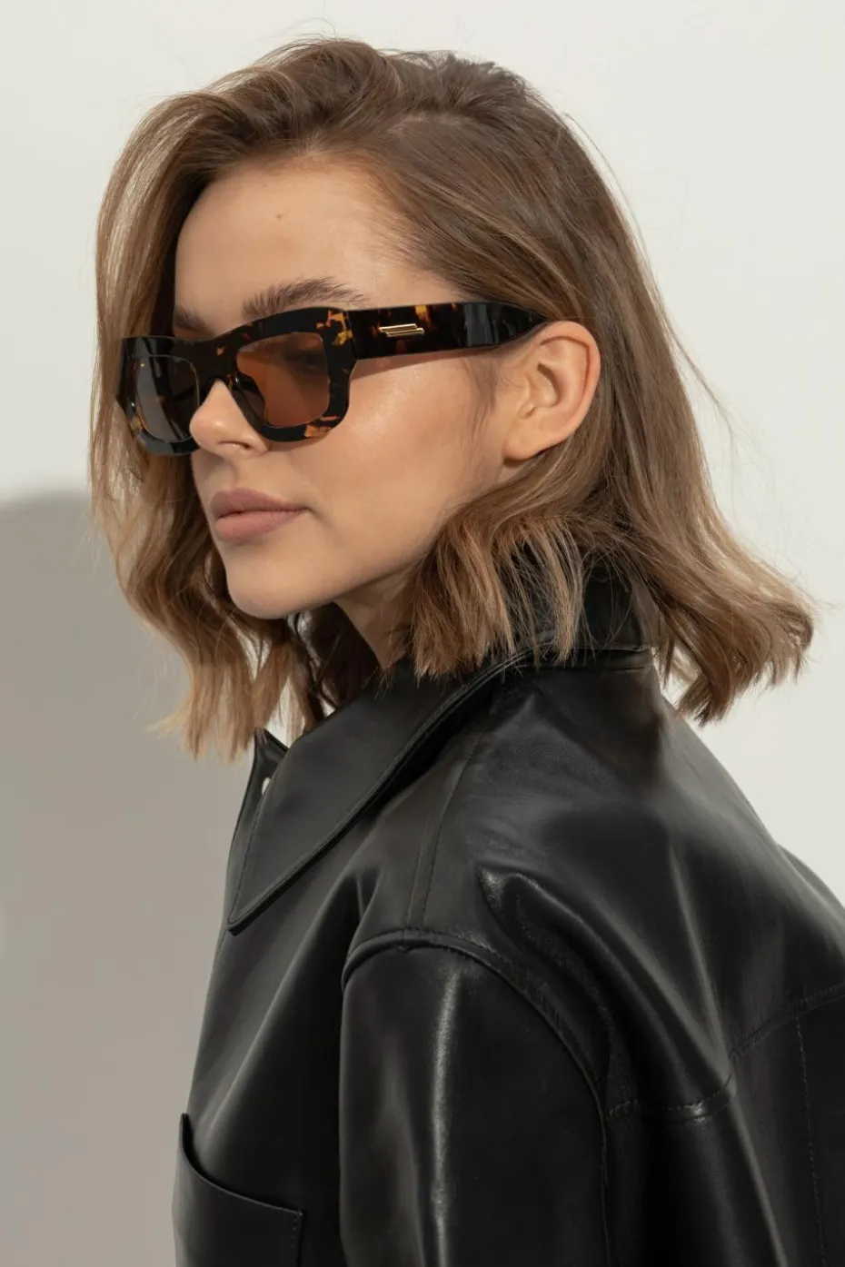 Bottega Veneta BRĄZOWY Okulary przeciwsłoneczne
