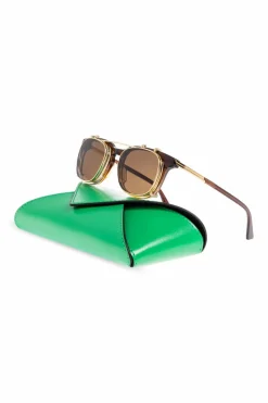 Bottega Veneta BRĄZOWY Okulary korekcyjne z nakładkami przeciwsłonecznymi.