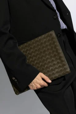 Bottega Veneta BRĄZOWY Skórzana aktówka