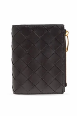 Bottega Veneta BRĄZOWY Skórzany portfel