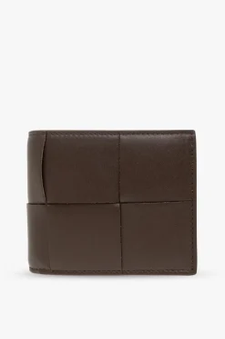 Bottega Veneta BRĄZOWY Skórzany portfel