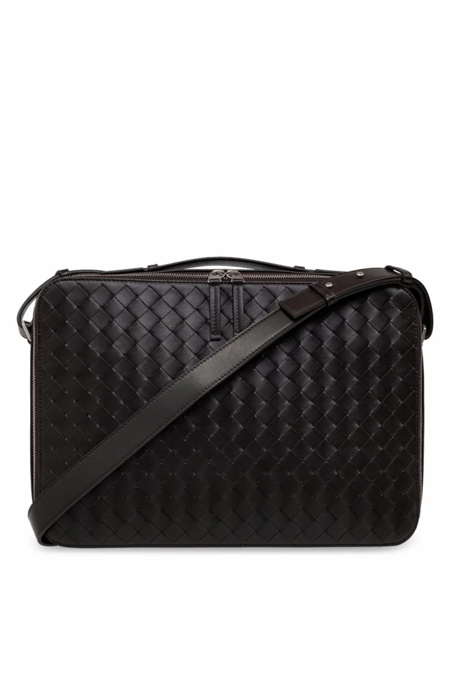 Bottega Veneta BRĄZOWY Skórzana aktówka ‘Getaway‘