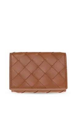 Bottega Veneta BRĄZOWY Skórzany portfel