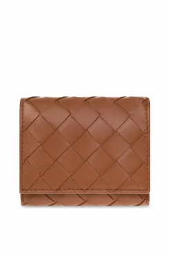 Bottega Veneta BRĄZOWY Skórzany portfel