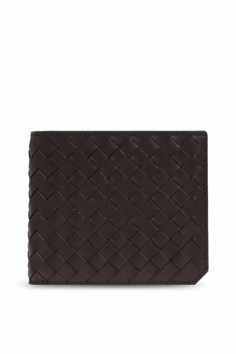 Bottega Veneta BRĄZOWY Skórzany portfel